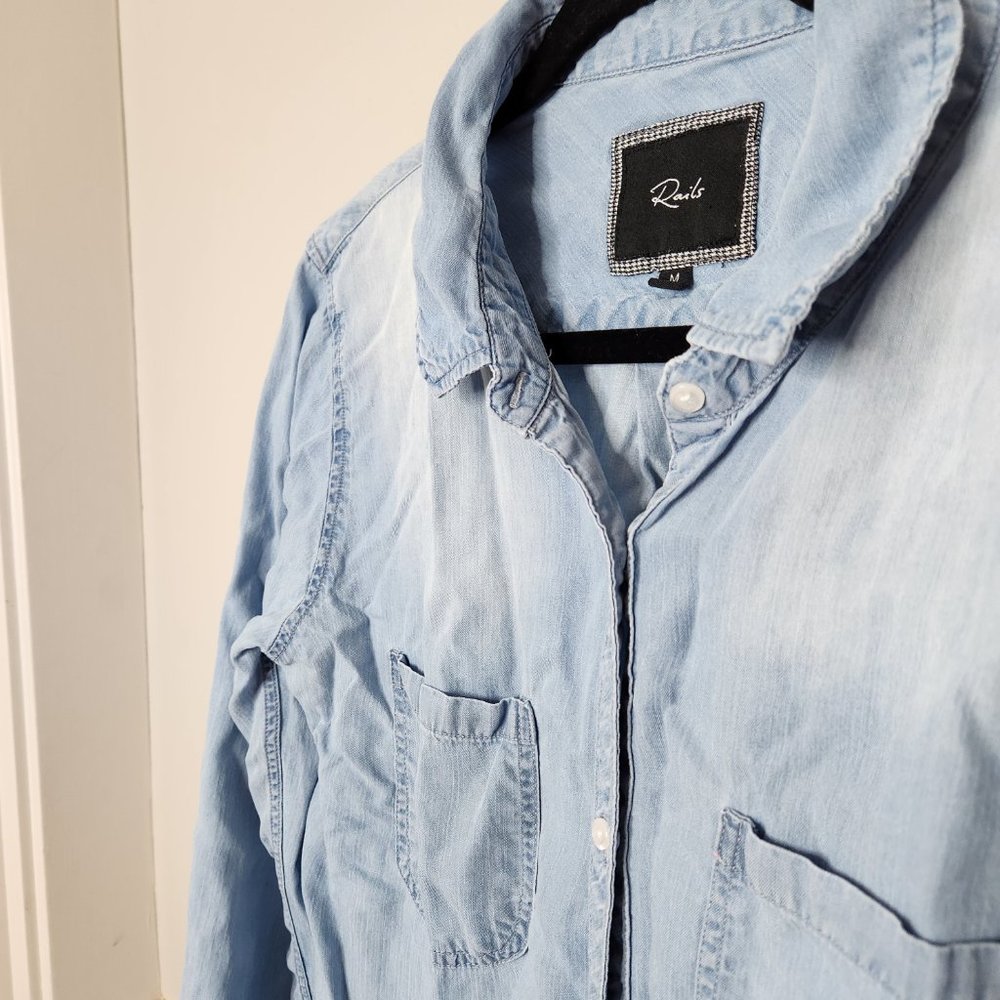Rails Light Wash Chambray Button Down Top - image 4